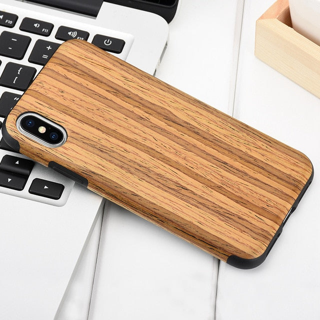 Wood-Grain mobile phone case for iphone X