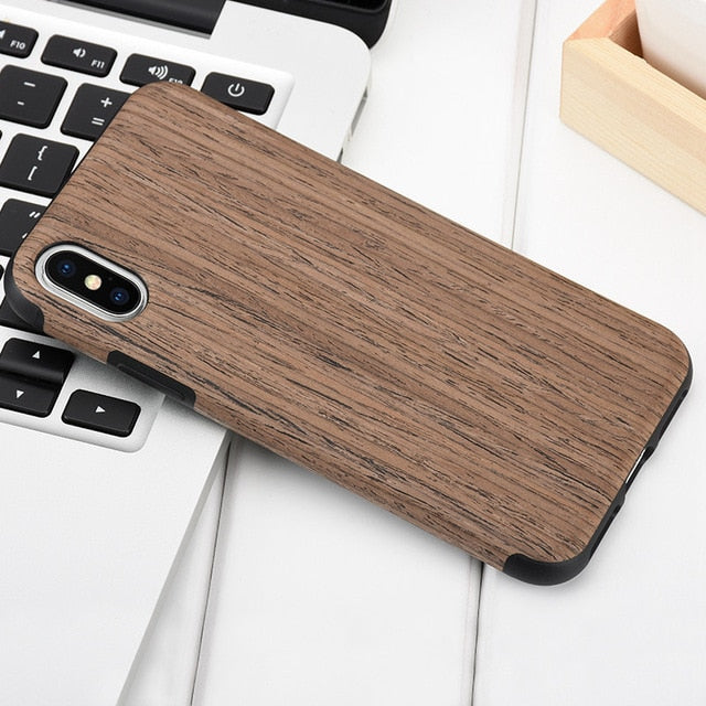 Wood-Grain mobile phone case for iphone X